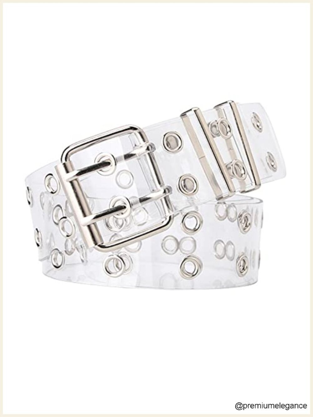Double Grommet Leather Strap Punk Belt for Women Men 1.5" Wide